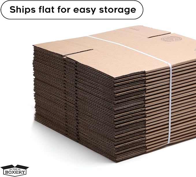 The Boxery 9"x6"x6" Corrugated Cardboard Boxes 25-Pack | Durable ECT 32 Corrugated Shipping Boxes for Mailing, Packing, Moving, and Storage — Recyclable and Made in the USA