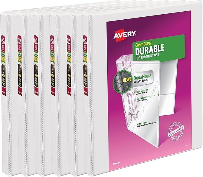 Avery 17002 .5" White Durable Reference View Binder