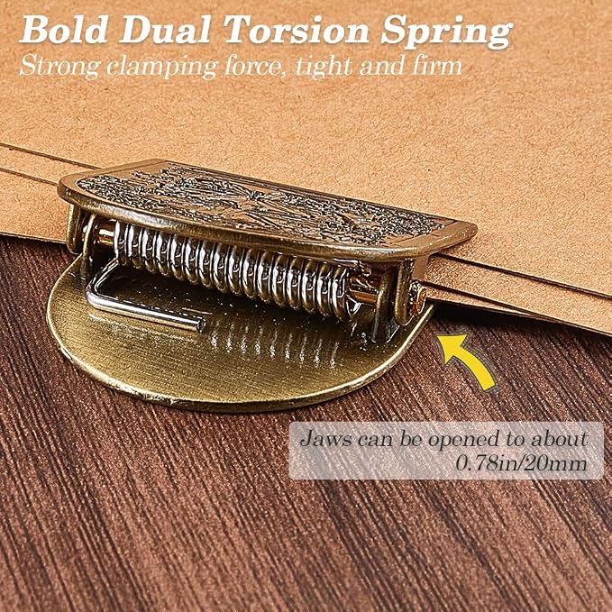 CRASPIRE Travelers Notebook Clips Metal Book Clip Vintage Antique Bronze Rose Themed Flower Decorative Binder Page Holder for TN Travelers Art Journaling Reading Decoration Accessories