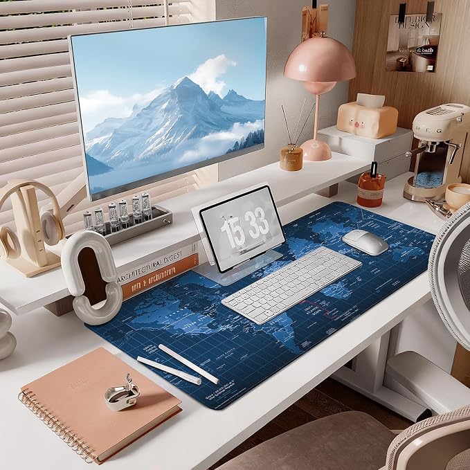 Mouse Pad Gaming - Desk Mat for Keyboard and Mouse - Large Mouse Pad for Desk, Mousepad (35.4" X 15.7") with Non-Slip Base, Desks Pad Mat Office and Home