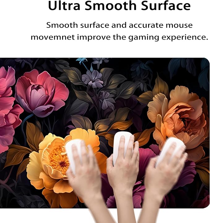 35.4 x 15.7 in, XXL Large Mouse Pad for Desk, Extended Keyboard Mouse Mat for Computer Office, Big Laptop Mouse pad, Gaming pc-Colorful Roses