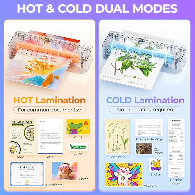 9-Inch Laminator Machine with 40 Sheets 8-in-1 Thermal Laminator Kit | 85s Warm-Up with NTC Temperature Control,3-5 Mil,Paper Cutter & Corner Rounder - Perfect for Teachers, Home & Office