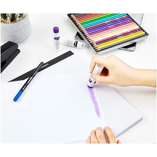 Amazon Basics Purple Washable School Glue Sticks for Classroom Supplies and Craft Projects, Dries Clear, 0.24-oz Stick, 60-Pack
