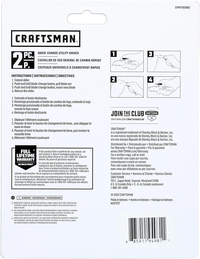 CRAFTSMAN Quick Change Utility 2Pk Cut C (CMHT10588C)