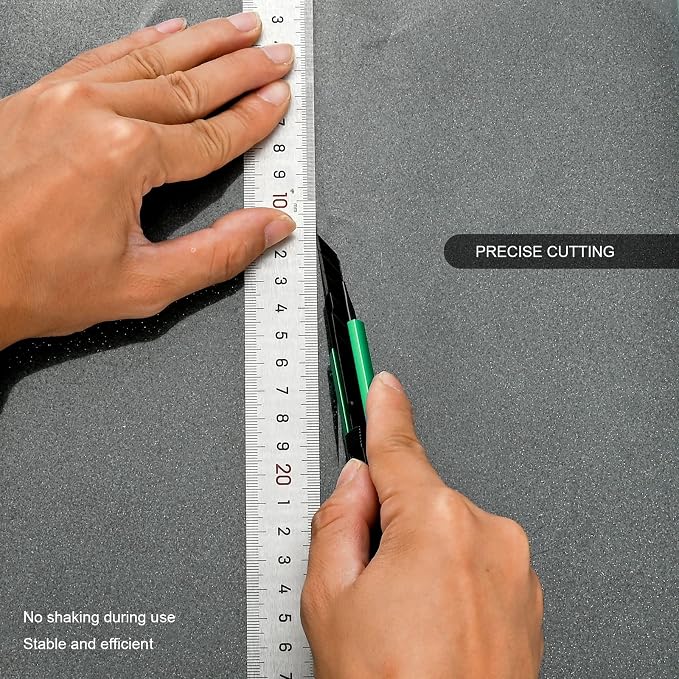 FOSHIO Retractable Utility Knife with 30 Degree Snap Off Blade 9MM, Box Cutter for Carton, Cardboard and Box, Office, Home Use, 3 Pack Green Aluminum Handle Knife with Extra 30 Replacement Blades