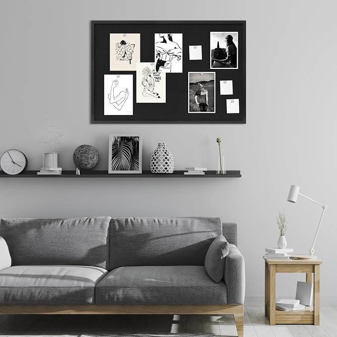 DAHAPYBOO Cork Board with Linen Black 2Pack,Bulletin Board 36"x24" | Corkboards for Office Home School Message Board or Vision Board Decoration