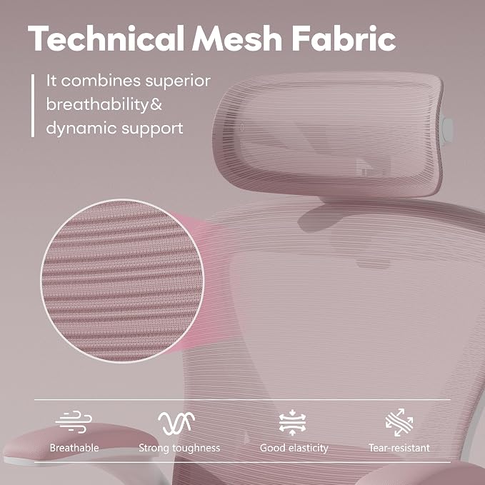 Ergonomic Office Chair with Memory Foam Seat, Computer Desk Chair | 3.5" Memory Foam Cushion, 3D Adjustable Headrest, Lumbar Support, Flip-Up Armrests, Breathable Mesh, 330LBS Weight Capacity