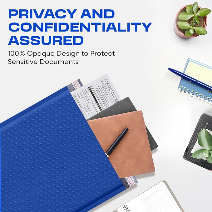 Royal Blue Bubble Mailers 8.5x12 Poly Padded Envelopes #2, 200 Pack | Fits 8.5x11 Documents & Photos, Self-Seal Closure, Cushioned Protection, Water-Resistant Poly, Bulk Pack for Small Business
