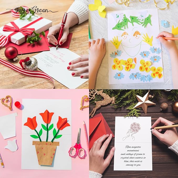 50 Pack 5x7 Thank You Cards, White Blank Card Stock Bulk, Thick Folded Heavy Cards Paper, Thank You Notes for Wedding Invitation, Greeting Cards, Envelopes, DIY Craft Card (Cards Only)