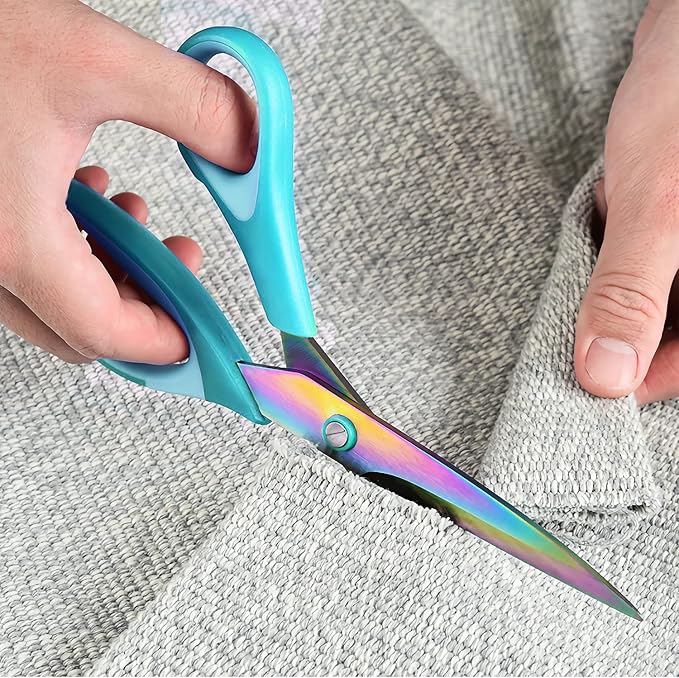 Craft Scissors, All Purpose Sharp Titanium Blade Shears, Comfortable Grips, School Scissors Set of 3 pack, Ideal for Office, Home, Sewing, Fabric, Kitchen, Arts and DIY Supplies, 9.3"/8.5"/5.6", Blue