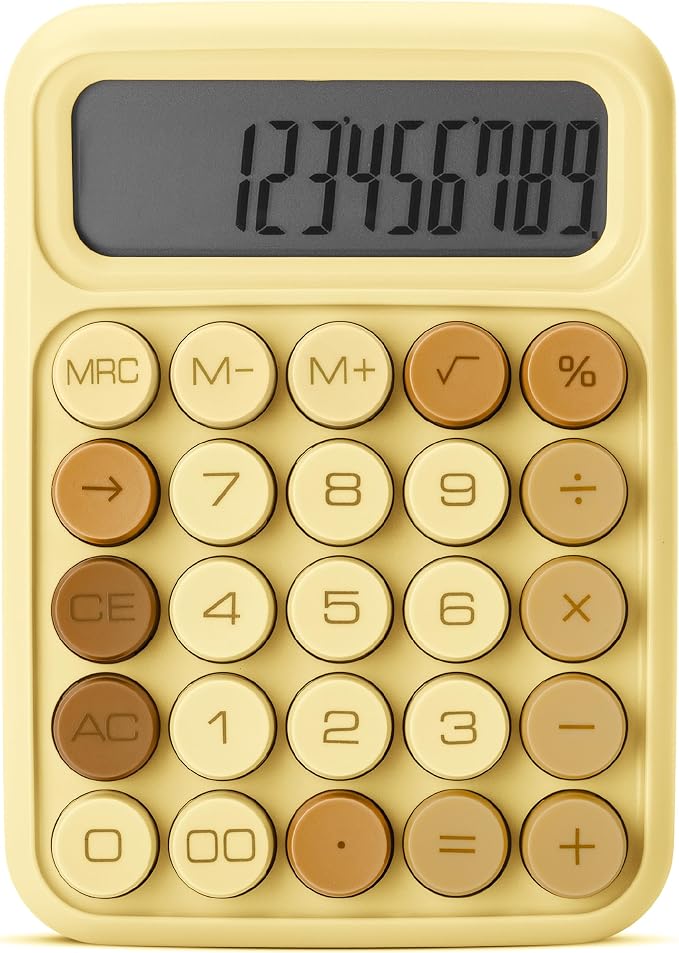 Mr. Pen- Mechanical Switch Calculator, 12 Digit Large LCD Display | Beach Sand with Big Buttons, Mechanical Switch Calculator for Home, School, Office