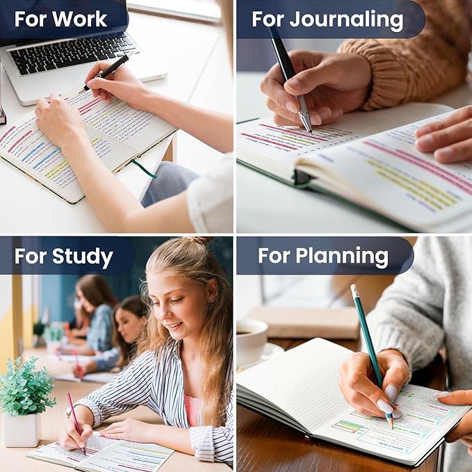 Taja Graph Journal Notebook for Women & Men, Hardcover Leather Journal for Writing, A5 Graph Paper Notebook for Planning & Tracking, Perfect for Office School Home Supplies, Patchwork Floral