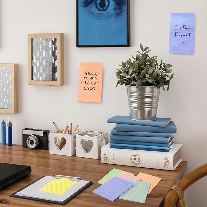 Mr. Pen- Lined Sticky Notes 4x6, 6 Pads, 45 Sheet/Pads, Morandi Colors, Sticky Notes with Lines