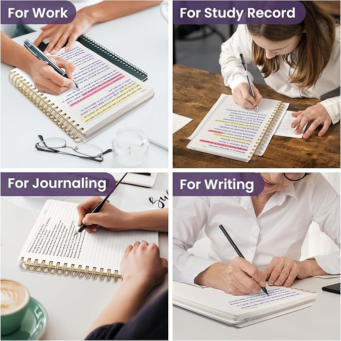 Spiral Notebook for Work Thick Hardcover Lined Journal for Note Taking | Midnight Bloom 300 Pages (7.1"x10") B5 College Ruled Journal for Women & Writing, Fit for Office Home School Supplies