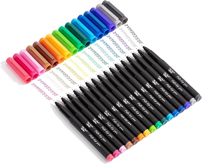 Mr. Pen- Felt Tip Pens, 16 Pack, 0.7mm, Assorted Colors, Fast Dry | Fine Felt Tip Pens For Arts & Crafts, Note-Taking, Journaling, Writing, School Supplies for Teachers & Students