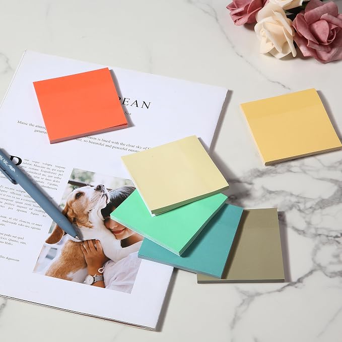 Mr. Pen- Sticky Notes, 3"x3", 12 Pads, 600 Sheets, Retro Colors | Sticky Notes Bulk, Self-Stick Note Pads, Perfect for Office, School, Home, Study & Organization