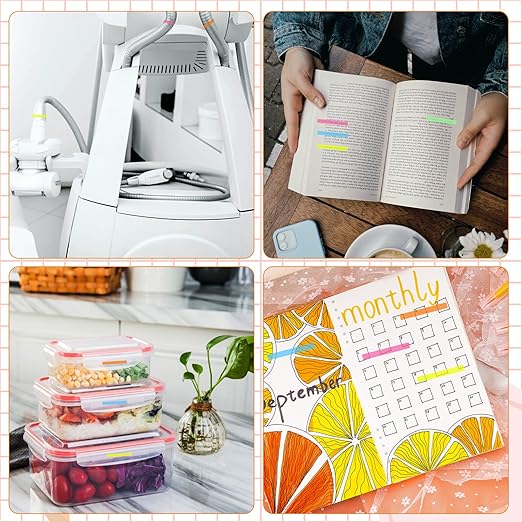 5 Rolls Highlighter Tape Colored Transparent Marking Sticker Removable Fluorescent Neon Tape Annotation Supplies for Teachers Students Reading Home Office (0.23inch X 16ft)