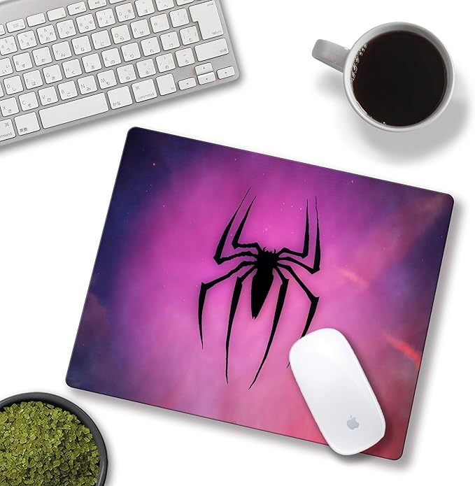 Spider Mouse pad Small Computer Mouse pad with Personalized Galaxy Spider Design Office Non-Slip Rubber Mouse mat