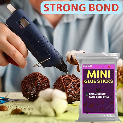 Mini Hot Glue Sticks for Glue Gun - 4 Inch x 0.27 Inch - Small Clear Sticks Bulk - Ideal for Craft Projects - Bonds to Wood, Glass, Metal, Paper and More - 200 Pack