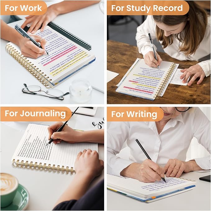 Spiral Notebook for Work Thick Hardcover Lined Journal for Note Taking | Midnight Stroll 300 Pages (7.1"x10") B5 College Ruled Journal for Women & Writing, Fit for Office Home School Supplies