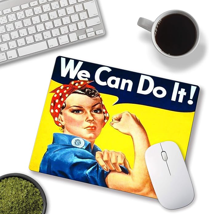 Inspirational Mouse pad, Small Computer Mouse pad for Wireless Mouse Non-Slip Rubber Mousepad with Personalized Custom Design We Can Do It