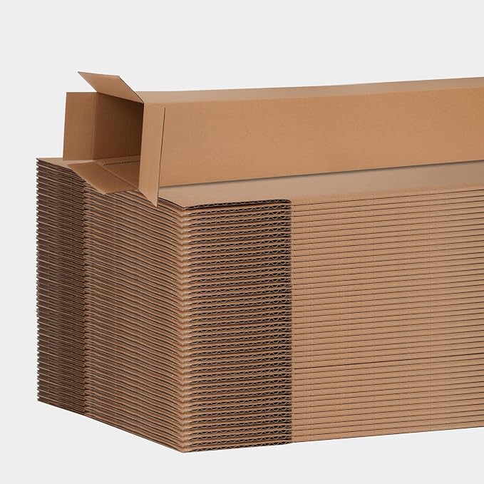5 Pack 4x4x36 Inch Tall Corrugated Cardboard Boxes, 4"L x 4"W x 36"H Shipping Boxes - Shipping, Moving, Packaging, Mailing, Storage Box for Home or Business