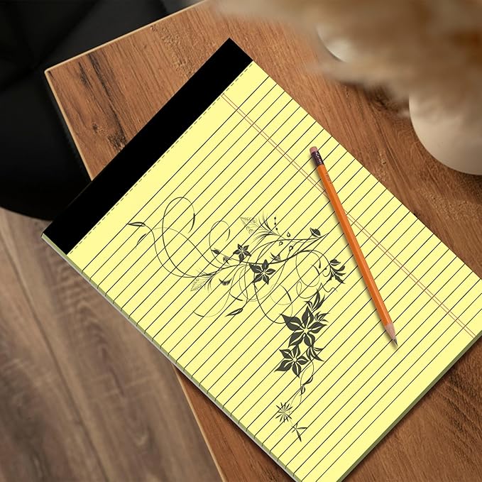 Yellow Legal Pads 8.5 x 11 Note Pads Wide Ruled 2 Pack, Notepad 8.5 x 11 Inch Canary Yellow Paper 21lb Micro Perforated Writing Pads, 30 Sheets per Legal Note Pad Ideal for Office, Home, School