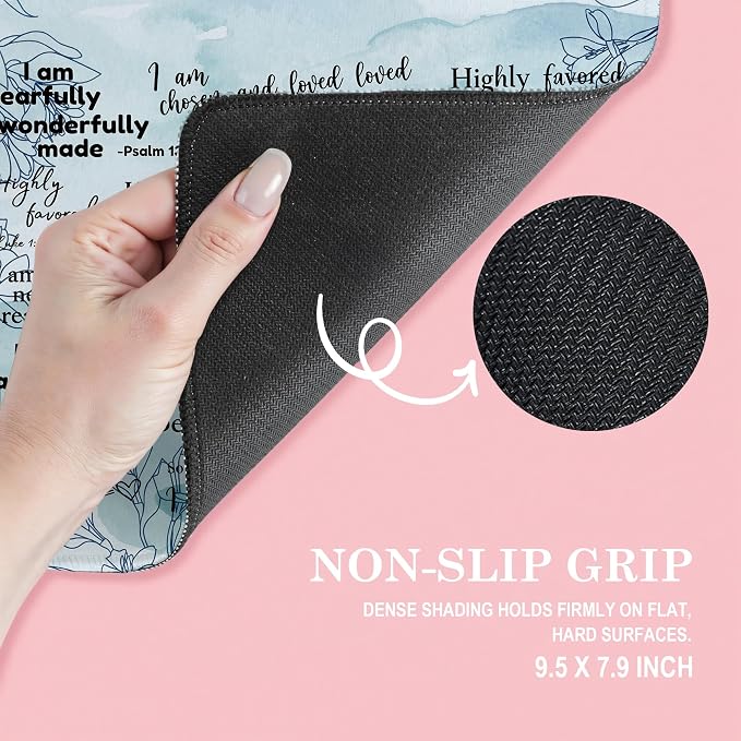 Inspirational Christian God Says I Am Mouse Pad, Blue Floral Bible Verse Affirmation Mouse Pads Mousepad for Home Office Dorm Computers Laptop Supplies Desk Accessories, 9.5x7.9 Inch