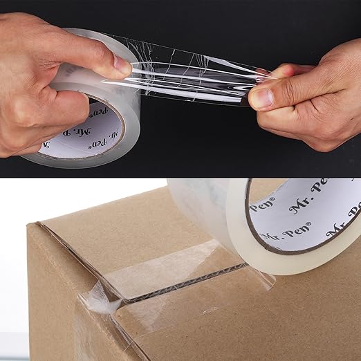 Mr. Pen- Packing Tapes, 2" Wide, 60 Yard, 6 Pack with 1 Dispenser Gun, 2.5 mil, Heavy Duty Packing Tape with Dispenser