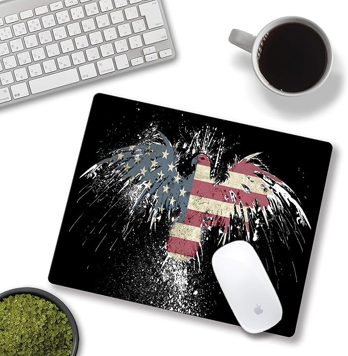 Mousepad Computer Mouse pad with Personalized Flag Eagle Design Office Non-Slip Rubber Mouse mat