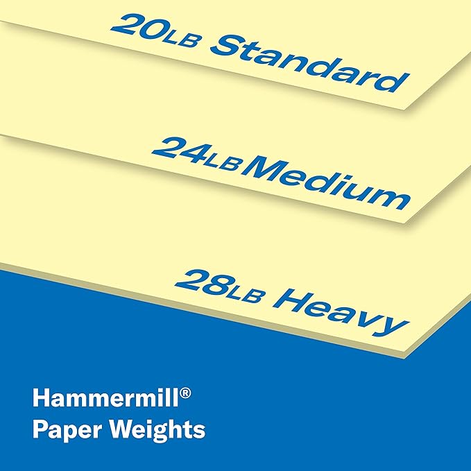 Hammermill Colored Paper, 20 lb Canary Printer Paper, 11 x 17-1 Ream (500 Sheets) - Made in the USA, Pastel Paper, 102152R