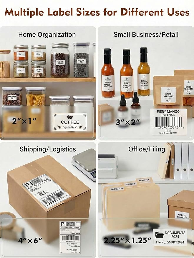 Forc Bluetooth Thermal Shipping Label Printer, 4x6 Wireless Thermal Label Printer for Small Business, Compatible with Android, iPhone, Windows & Mac, Widely Used for Amazon, Etsy, USPS & More