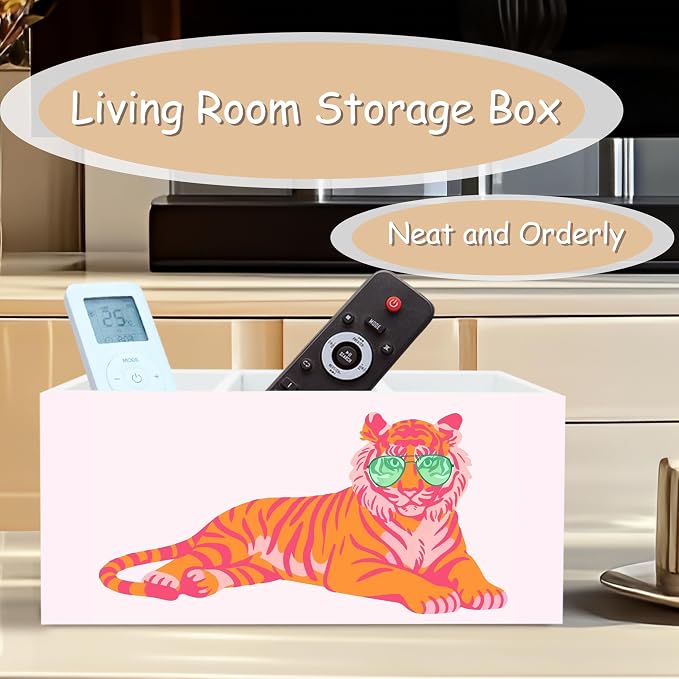 Pink Cute Tiger Pen Pencil Holder Organizer for Classroom Desk, Pink Tiger Girly Office Room Home Decor, Tigers Gifts for Women, Preppy Tigers Kids Desk Accessories