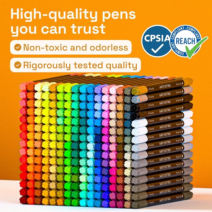 ARTISTRO 240 Dual-Tip Acrylic Paint Marker Pens for Drawing | For Fabric, Rock, Glass, Wood, & Molds, Arts & Crafts Gift for Adults, Teens, & Kids, Classroom Must Haves & School Supplies