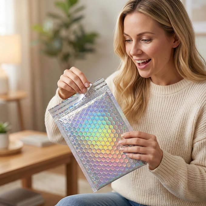 Bubble Mailers 60 Pack Assorted Sizes: 5.1x5.9 Inch (35PCS) 5.9x7.9 Inch (15PCS) 7.9x9.8 Inch (10PCS), Self Seal, Tear Resistant Mailing Supplies for Home & Small Business