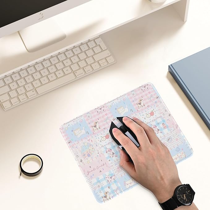 Premium Stitched Mouse Pad 10.2 x 8.3 in | Smooth, Washable Desk Mat with Non-Slip Base | Personalized Cute MousePads for Gaming,Work,Laptop, Computer, Office, Home (Lucky Dogs)