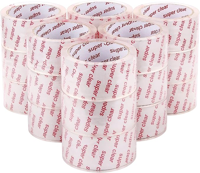 I GO Clear Packing Tape Refills, 1.88" x54.68 yd, 1.97 mils Thick, 18 Rolls | Clear, strong adhesive for shipping, moving, box, packaging, mailing & storage sealing. 2.95" core, bulk rolls for heavy use