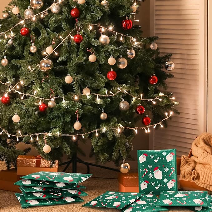 Fuxury Bubble Mailers 8.5x12 Inch 10 Pack Christmas Padded Envelopes Usable Size 8.5x11" Thick Mailing Envelopes Bubble Opaque Padded Mailers Shipping Bags for Mailing Jewelry Makeup Small Business #2