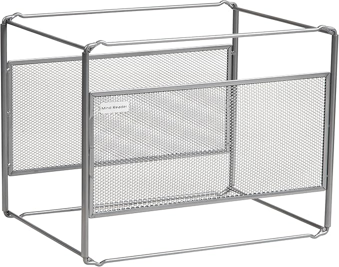 Mind Reader Hanging File Folder Organizer, Desktop Organizer, Storage, Office, Metal Mesh, Silver