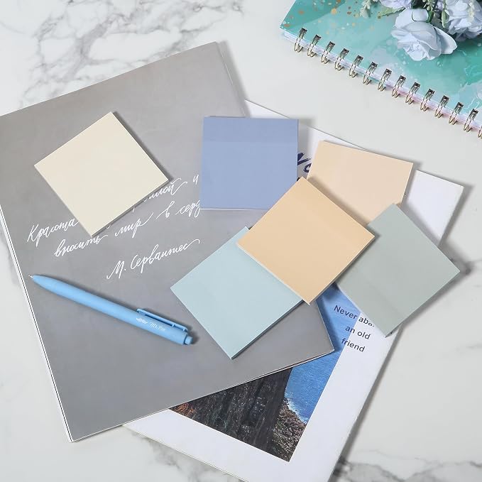 Mr. Pen- Sticky Notes, 3"x3", 12 Pads, 600 Sheets, Soft Vintage Colors | Sticky Notes Bulk, Self-Stick Note Pads, Perfect for Office, School, Home, Study & Organization