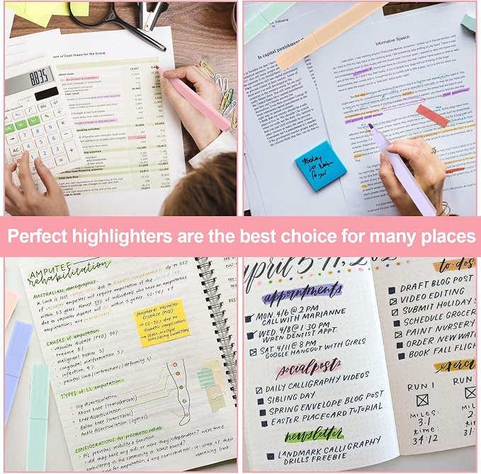 Utron 12pcs Bible Highlighters, Pastel Highlighter Set, No Bleed Bible Highlighters (12 Color)