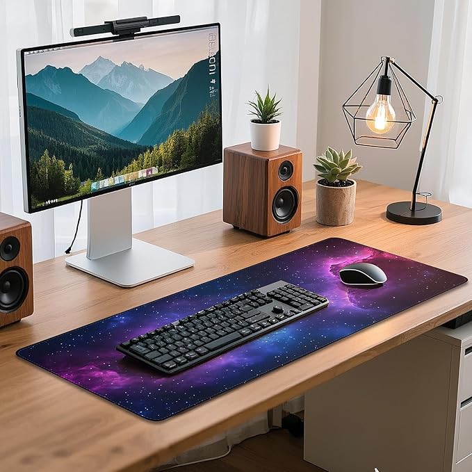 Mouse Pad Gaming - Desk Mat for Keyboard and Mouse - Galaxy Space Large Mouse Pad for Desk, Mousepad (31.5" x 11.8") with Non-Slip Base, Desks Pad Mat for Gaming, Office and Home