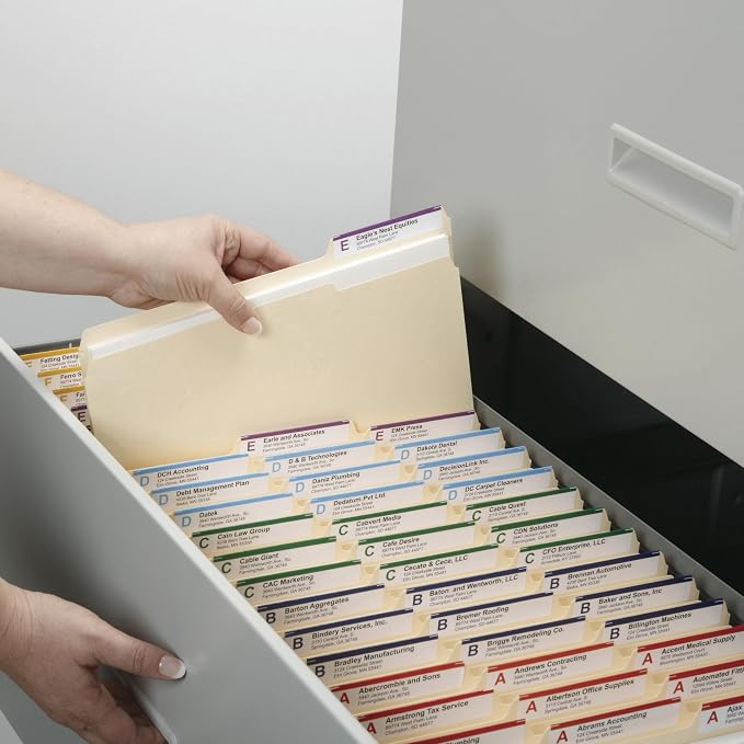 Smead File Folders Letter Sized,1/3-Cut Tab,Assorted Positions,Letter Size Manila Folders,100 Per Box (10381),(Pack of 2)