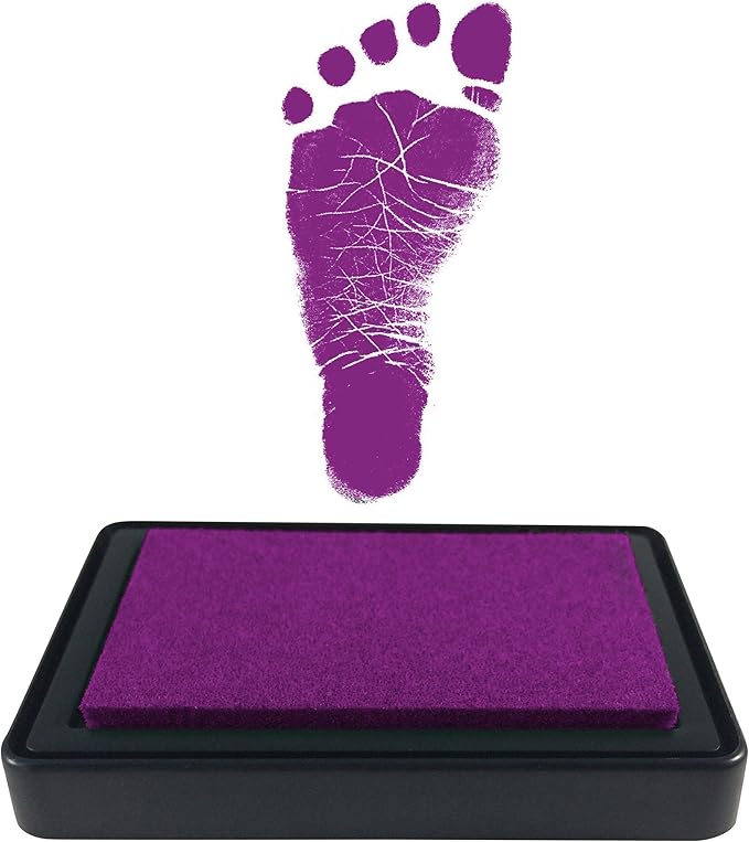 ReignDrop Ink Pad for Baby Footprint & Handprint - Creates Impressive Long Lasting Keepsake Stamp for Infant & Kids. Smudge Proof, Easy to Wipe Off Skin, Safe & Gentle Acid Free(Purple)
