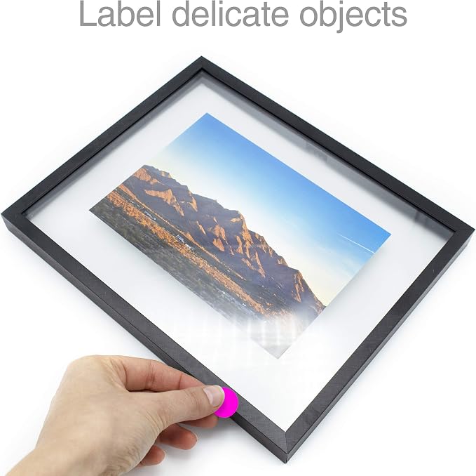 3/4 Inch Dot Stickers, Fluorescent Pink, 1008/Pack | Pink Circle Stickers with Matte Paper for Classrooms, Warehouses, and Medical Use. Made in USA