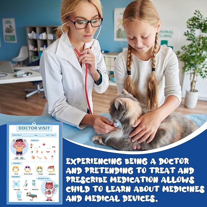 Kids Pretend Play Notepads 4X6 In Pretend Play Notebooks Playtime Notepads Variety Role Play Game Accessories Pages Each for Kids Toddlers 3-5(6,Coffee shop/restaurant/doctor/police/vet/salon)