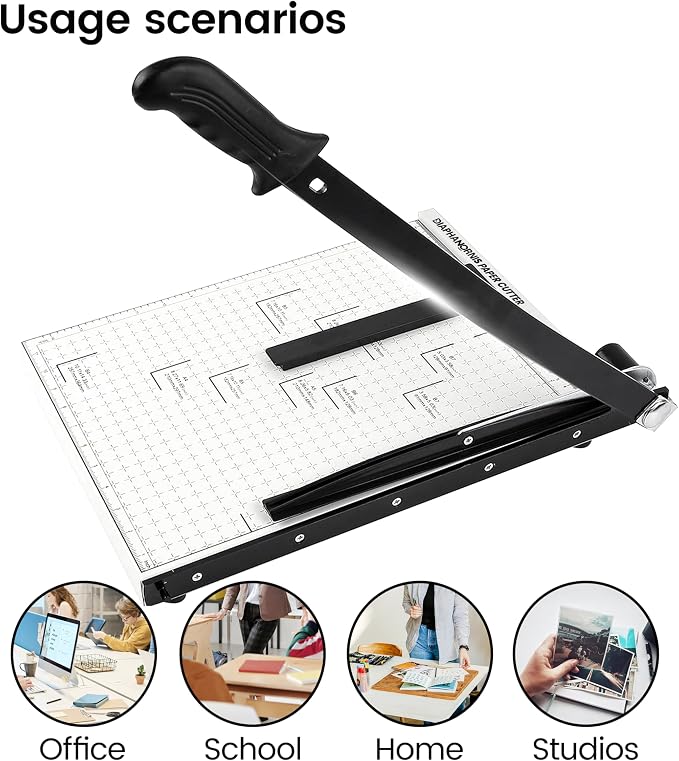Paper Cutter,15" Guillotine Paper Trimmer Cutting Length Heavy Duty B4 Paper Slicer with Safety Guard & Magnetic Guide Rail,15pcs Capacity,Ideal for Offices,Homes,Printing Shops,Photo Studios (15IN)