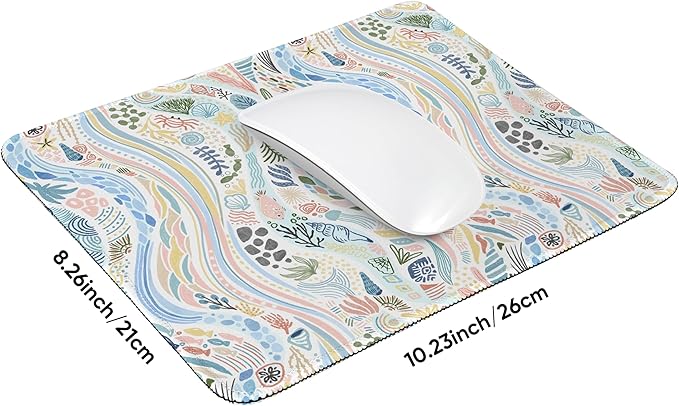 Premium Stitched Mouse Pad 10.2 x 8.3 in | Smooth, Washable Desk Mat with Non-Slip Base | Personalized Cute MousePads for Gaming,Work,Laptop, Computer, Office, Home (Sea wave)