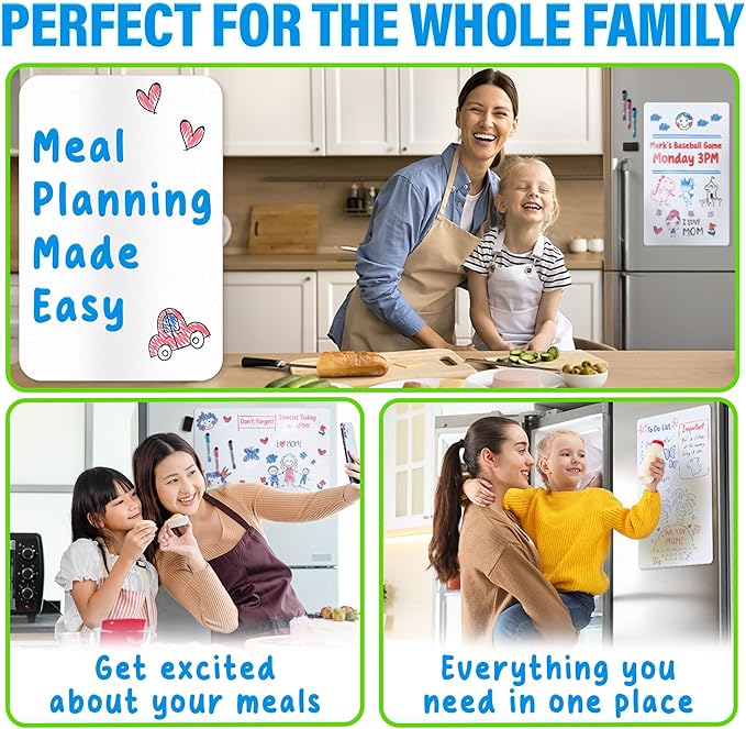 Extra Large Magnetic Dry Erase White Board Sheet for Fridge - 25x16 - Stain Resistant Technology with 3 Markers & Big Eraser with Magnet - Refrigerator Whiteboard Planner Organizer - by Yes4Quality