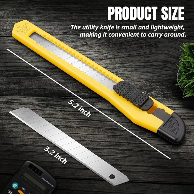 30 Pack Box Cutter Retractable, 9mm Razor Knife, Utility Knife | Snap-off blades, exacto knife and box opener for boxes, cartons, cardboard, paper, vinyl and rope for home, office and school